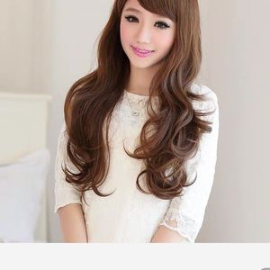 Wig - long curly brown color